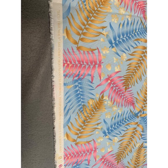 Hoffman California Eco Friendly Fabric Tropical Foliage Design 100% Cotton 1yd 1 - Picture 8 of 13